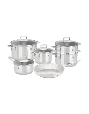 Quadro 10-Piece 18/10 Stainless Steel Cookware Set - Induction Ready