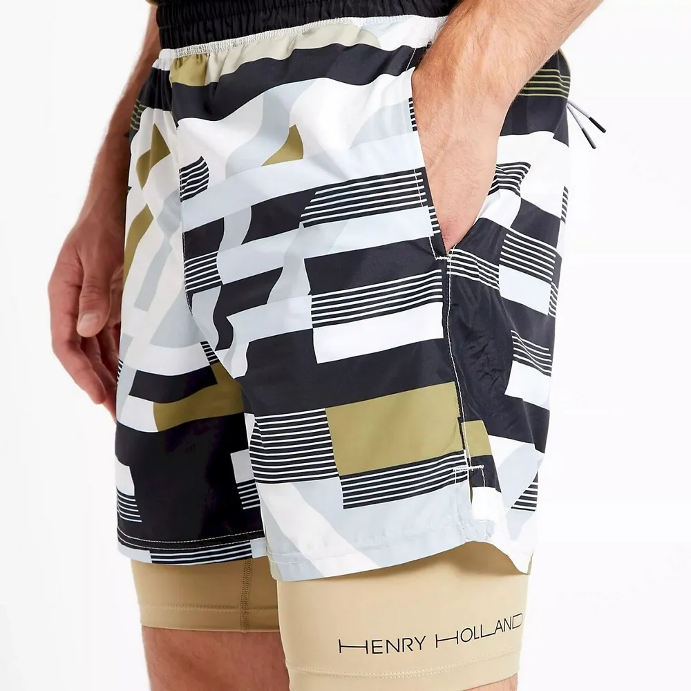 Mens Henry Holland Psych Up Hero Stripes Training Shorts