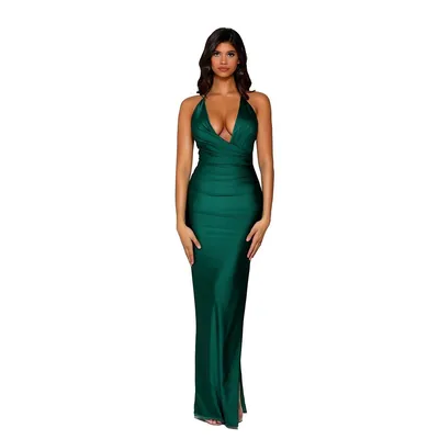 Ps6395 Gown With V Front And Split