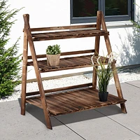 3-tier Wood Plant Stand Shelf