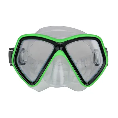 6.25" Neon Green And Black Monaco Children's Swimming Mask For Ages 10 And Up