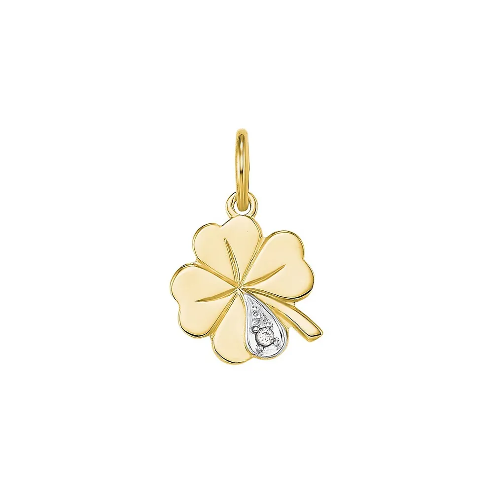 14K Yellow Gold & 0.005 CT. T.W. Diamond Pendant Charm