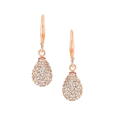Rose Goldtone Sterling Silver & Crystal Drop Earrings