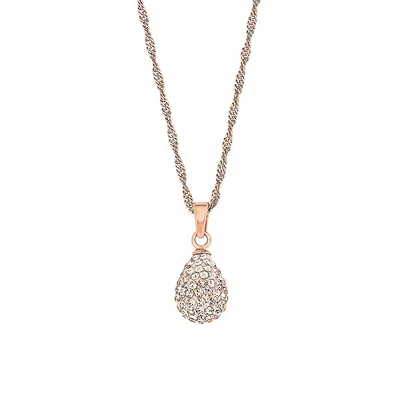 Rose Goldplated & Cubic Zirconia Pendant Necklace