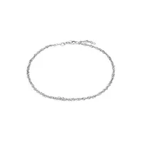 Summer Rhodium-Plated Sterling Silver Singapore Chain Anklet