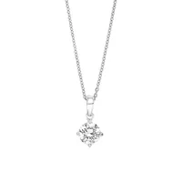 2-Piece Rhodium-Plated Sterling Silver & Cubic Zirconia Necklace and Earrings Set