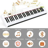 Bxii 61 Key Digital Piano Midi Keyboard W/mp3 White
