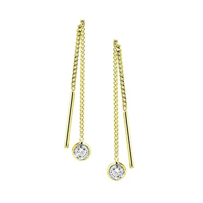 Boucles d'oreilles sans fermoir en or jaune 9 ct avec cristaux