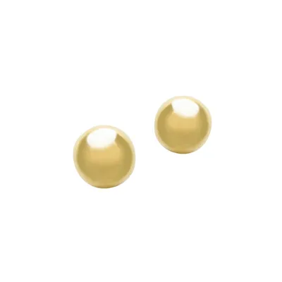 9K Yellow Gold Ball Stud Earrings