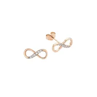 Rose Goldplated Sterling Silver & Cubic Zirconia Infinity Earrings