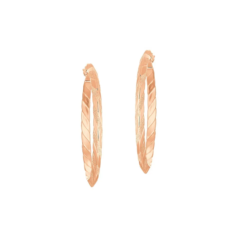 Creoles Rose Goldplated Sterling Silver Hoop Earrings