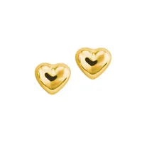 Basic 9K Gold Heart Stud Earrings