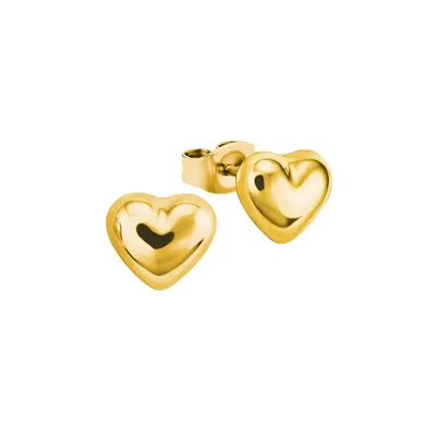 Basic 9K Gold Heart Stud Earrings