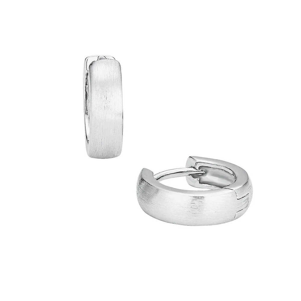 Rhodium-Plated Sterling Silver Creole Earrings