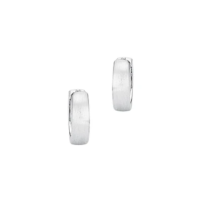 Rhodium-Plated Sterling Silver Creole Earrings