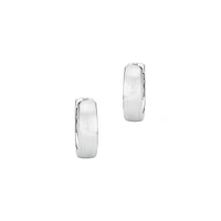 Rhodium-Plated Sterling Silver Creole Earrings