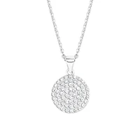 Rhodium-Plated Sterling Silver & Cubic Zirconia Pendant Necklace