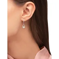 Sterling Silver, Freshwater Cultured Pearl & Cubic Zirconia Drop Earrings