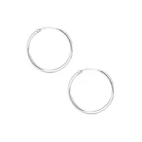 Rhodium-Plated Sterling Silver Creole Hoop Earrings