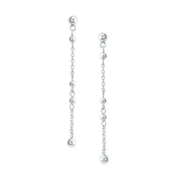 Rhodium-Plated Sterling Silver Drop Earrings