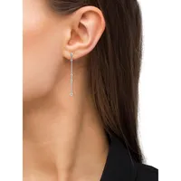 Rhodium-Plated Sterling Silver Drop Earrings
