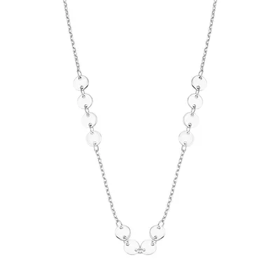 Rhodium-Plated Sterling Silver Station Necklace