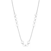 Collier à ornements isolés en argent sterling avec placage en rhodium