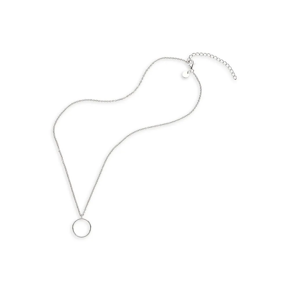 Rhodium-Plated Sterling Silver Pendant Necklace