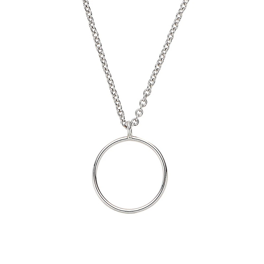 Collier à pendentif en argent sterling rhodié