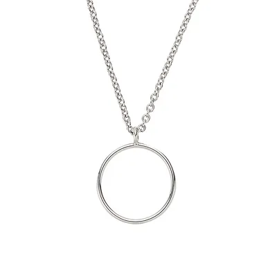 Rhodium-Plated Sterling Silver Pendant Necklace
