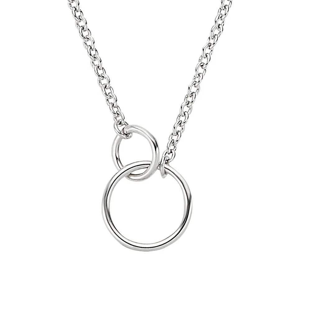 Collier à pendentif en argent sterling rhodié The Circle Of Life