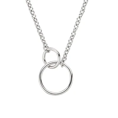 Collier à pendentif en argent sterling rhodié The Circle Of Life