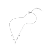 Sterling Silver & White Cubic Zirconia Chain Pendant Necklace