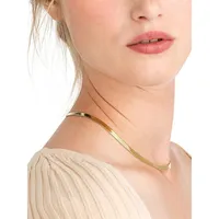 Goldplated Stainless Steel Snake Chain Necklace/15.74"