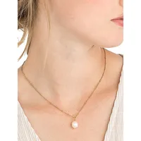 Main IP Goldplated Sterling Silver & 10.5MM Cultured Baroque Pearl Pendant Necklace