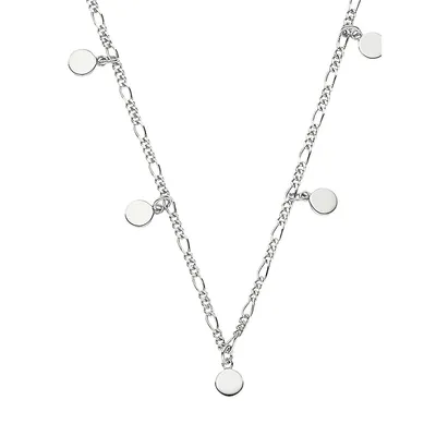Rhodium-Plated Sterling Silver Charm Necklace