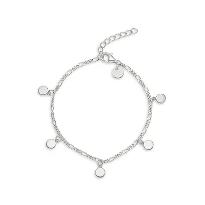 Rhodium-Plated Sterling Silver Charm Bracelet