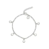 Rhodium-Plated Sterling Silver Charm Bracelet