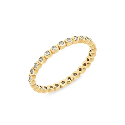 Goldplated Sterling Silver & Cubic Zirconia Bezel Ring