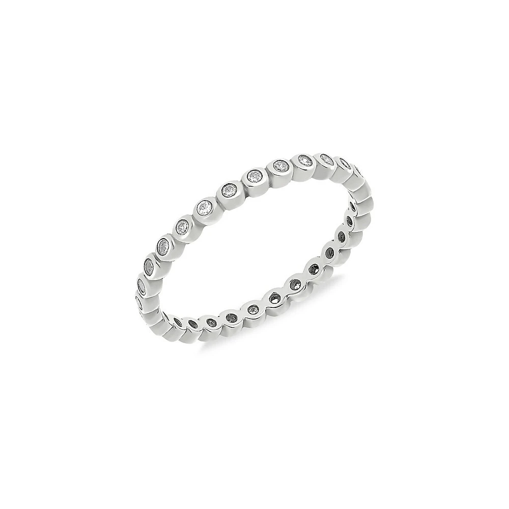 Sterling Silver & White Cubic Zirconia Band Ring