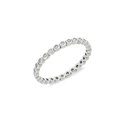 Sterling Silver & White Cubic Zirconia Band Ring