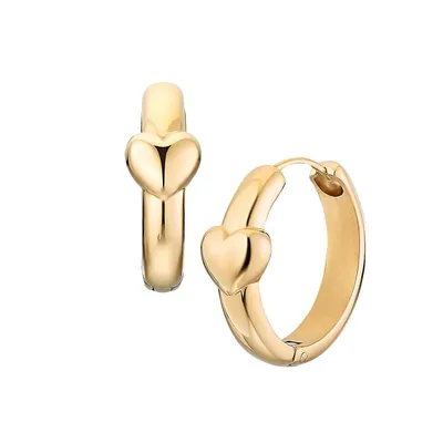 Main IP Gold-Coated Stainless Steel Heart Creole Hoop Earrings