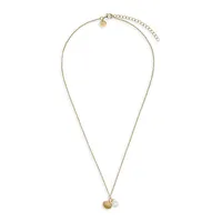 Main IP Goldplated Sterling Silver & 9MM Cultured Pearl Seashell Charm Necklace