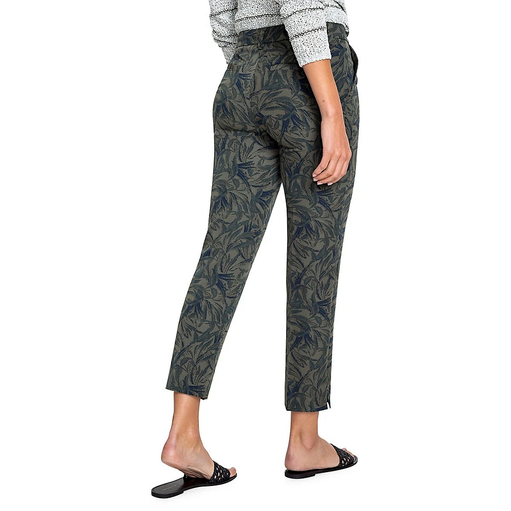 Green Garden Lisa Straight-Leg Botanic Print Crop Trousers