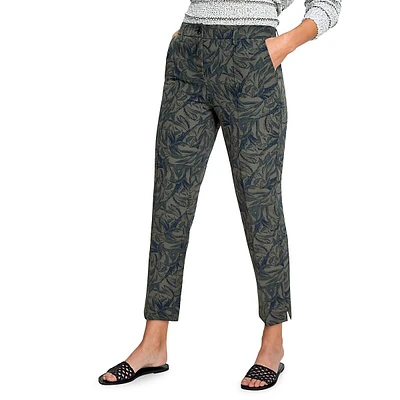 Green Garden Lisa Straight-Leg Botanic Print Crop Trousers