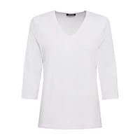 Life Motion Three-Quarter Sleeve V-Neck T-Shirt