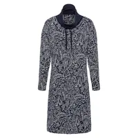 Soft Focus Cotton-Blend Long-Sleeve Paisley Dress