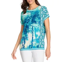 Palm Border Print T-Shirt