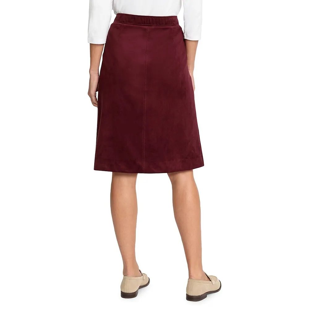 Alpine Lodge Faux Suede Pull-On Skirt