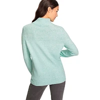 Quarter-Zip Marled-Knit Sweater